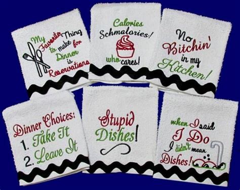 Funny Kitchen Towel Sayings Etsy