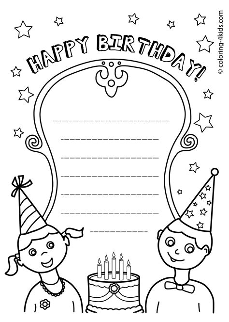Mother's day cards for kids to color; 50 Gorgeous Coloring Birthday Cards | KittyBabyLove.com