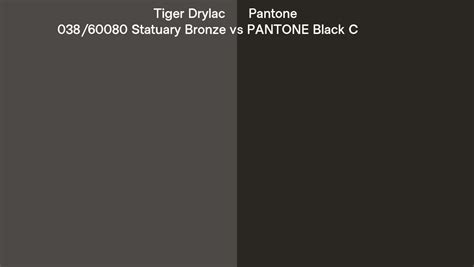 Tiger Drylac 038 60080 Statuary Bronze Vs Pantone Black C Side By Side
