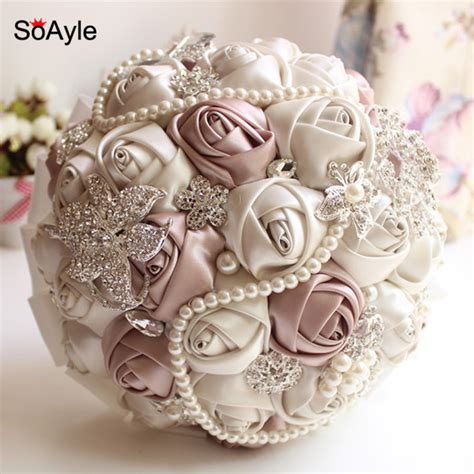 Soayle Crystal Luxury Bling Wedding Bouquet Sparkle Brooch
