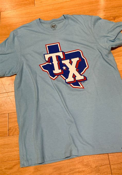 47 Texas Rangers Light Blue Imprint Club Short Sleeve T Shirt Shirts