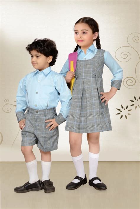 New Indian Style School Uniform Design With Blue Shirts With Full Pant