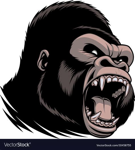 The Fierce Gorilla Head Royalty Free Vector Image