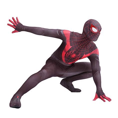 Ps5 Marvels Spider Man Miles Morales Black Zentai Anzug Maske Vip