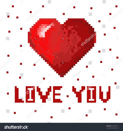Red Pixel Heart Pixel Art Style Stock Vector 343293311 Shutterstock