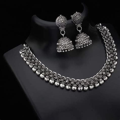 Buy Bollywood Oxidised Silver Plated Handmade Jewellery Set Party Wear