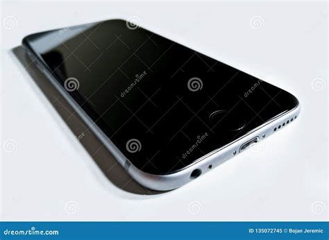 Black Gray Mobile Phone Laying Down Stock Image Image Of Rotated