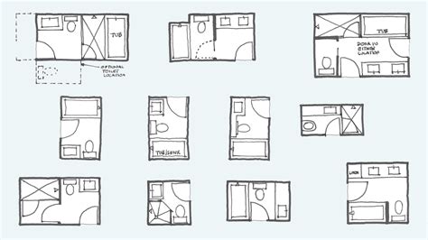 Common Bathroom Floor Plans Rules Of Thumb For Layout Board And Vellum