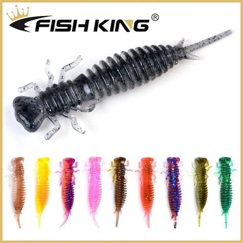Fish King Larva Soft Lures 50mm 76mm 89mm Artificial Lure Fishing Worm