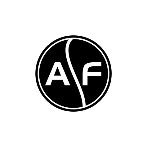 Diseño De Logotipo De Letra Af Sobre Fondo Negro Concepto De Logotipo De Letra De Círculo