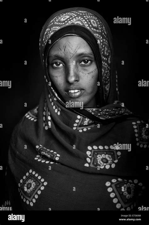 Afar Tribe Woman With Scarifications On Her Face Assaita Afar