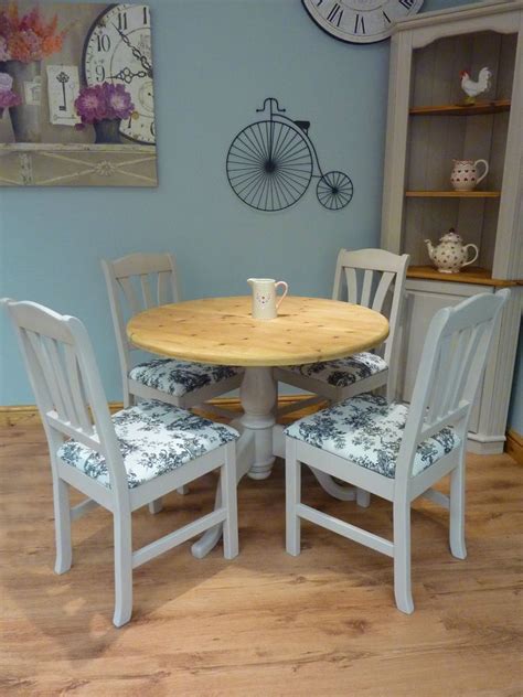 Top 50 shabby chic round dining table and chairs home decor ideas uk. Shabby Chic French Style Solid Pine Dining Farmhouse Round ...