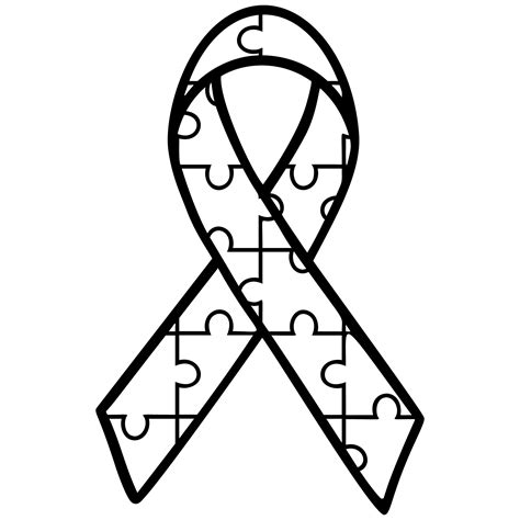 Autism Ribbon Black And White Autism Awareness Themed Svg And Png