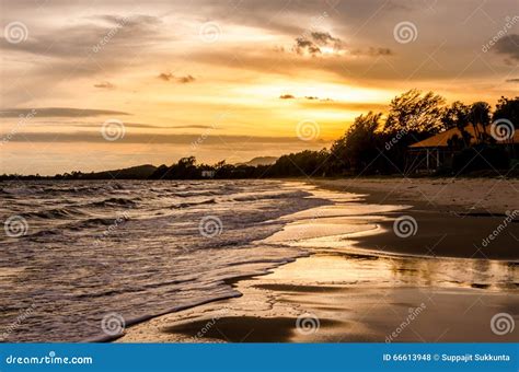 Sea On A Beautiful Sunset Light At Thailand Stock Photo Image Of