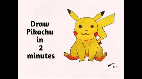 How To Draw Pikachu Pickachu Drawing In 2 Minutes Hobbo Art Youtube