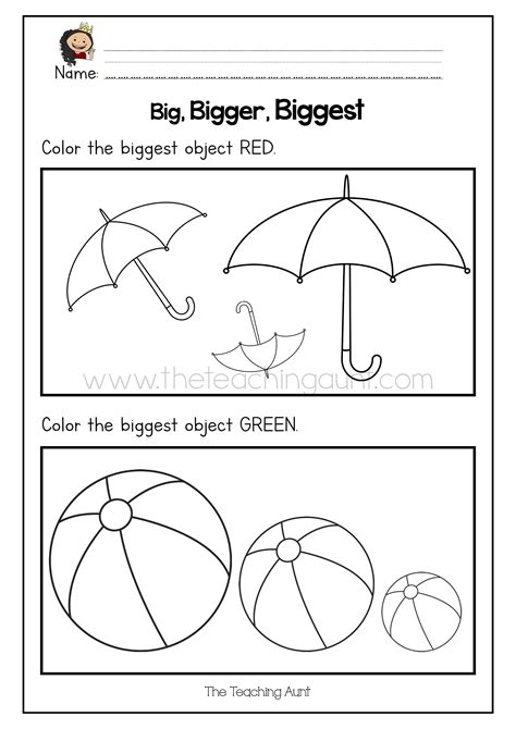 Big Vs Small Size Comparison Worksheets For Preschool And Kindergarten K5 Learning Big And