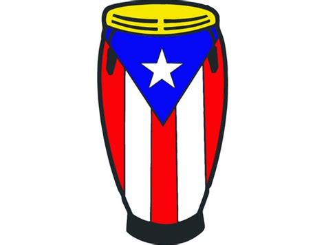 Puerto Rico Rican Bongo Drum Flag San Juan Island Country Etsy México