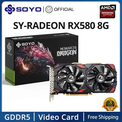 Soyo Original Radeon Rx580 8g Graphics Card Gddr5 Memory Video Gaming