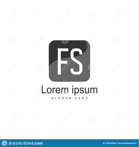 Initial Fs Logo Template With Modern Frame Minimalist Fs Letter Logo