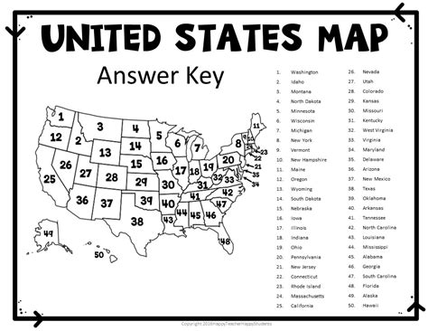 United States Map Quiz And Worksheet Usa Map Test W Practice Sheet Us