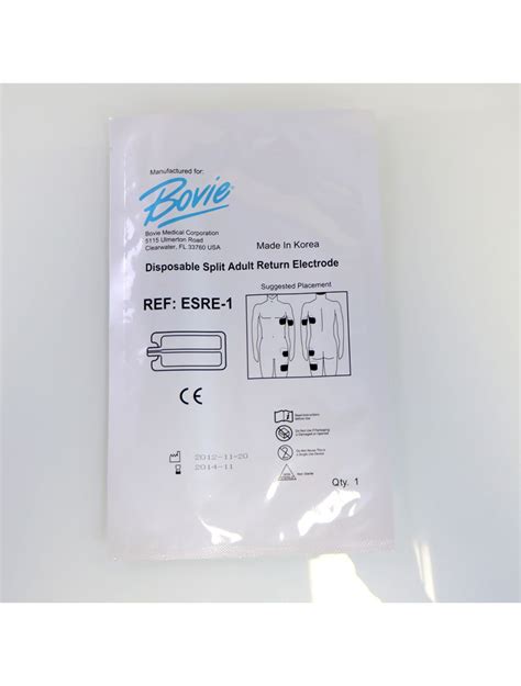 Bovie Disposable Split Adult Return Electrode Ground Pad Esre 1 Exp2014