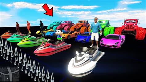 Franklin Ultimate Spike Challenge With All Vehicles In Gta 5 Youtube