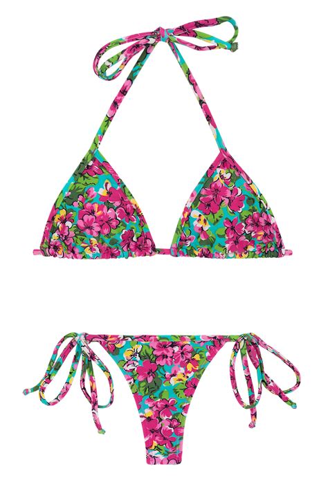 Bikini Gebl Mter Mikro Bikini Mit Seitenschn Ren Beach Flower Micro