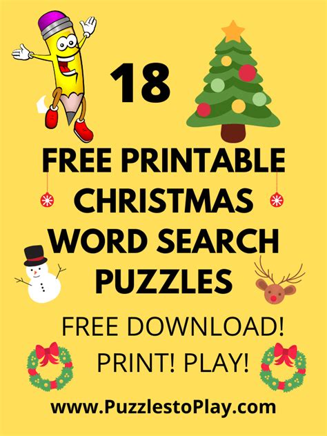 5 Best Christmas Word Search Puzzles Printable Printableecom 5 Fun