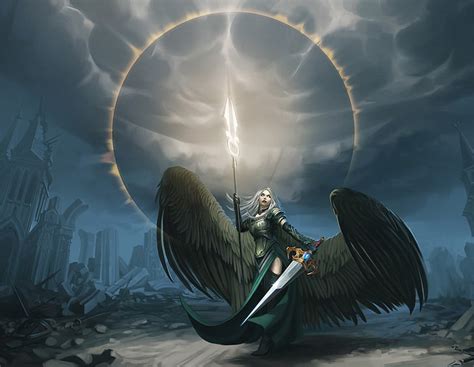 2560x1440px free download hd wallpaper woman with wings holding sword digital wallpaper