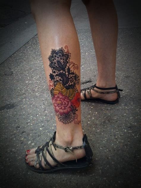 Pin By Michele Marcantonio On Ink Flower Leg Tattoos Lace Tattoo