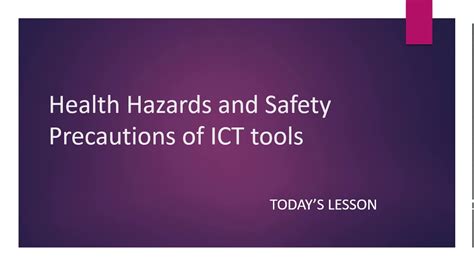 Learn about 5 safety precautions for common construction risks, as well as their potential consequences. Health Hazards and Safety Precautions of ICT tools - YouTube