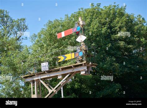 Old Railway Semaphore Signals At Cattal Station O The York Harrogate