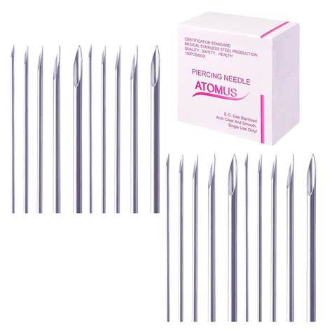 100pcsbox Body Piercing Sterile Needles 1214161820g For Navel Nose