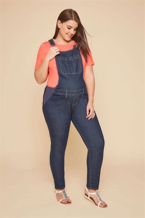 Bump It Up Maternity Indigo Blue Denim Super Stretch Dungarees With