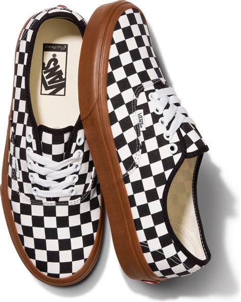 Vans Customs Checkerboard Gum Sole Authentic Shopstyle Sneakers