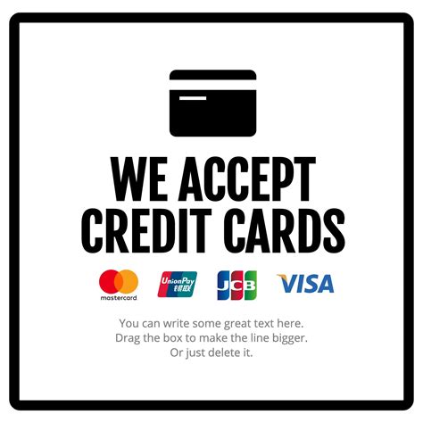 We Accept Credit Cards Sign Credit Card Sign Sign Templates