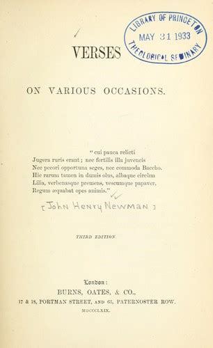 Verses On Various Occasions 1869 Edition Open Library