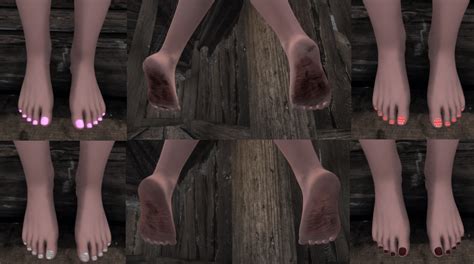 Zmds Feet Nail Texture Overlays For Race Menu Cbbe Se 4 Or 8k At Skyrim