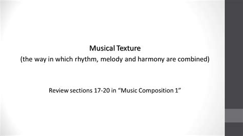 Most music has multiple layers that form both melody and harmony. 09001 Homophonic Texture - YouTube