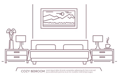 Bedroom Furniture Outline 459406 Vector Art At Vecteezy