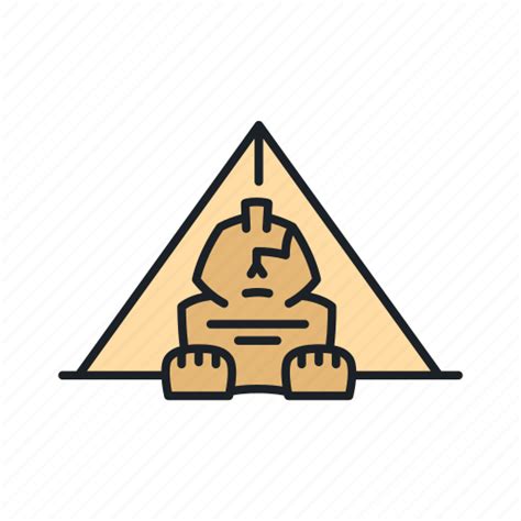 Cairo Egypt Landmark Pyramid Sight Sphinx Icon Download On