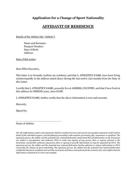 Affidavit Of Residency Letter For Infoupdate Org