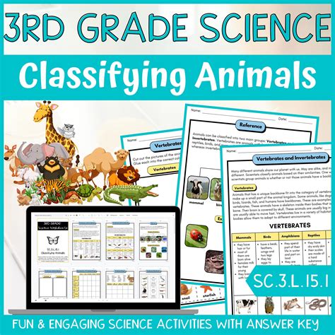 Classifying Animals Activity And Answer Key 3rd Grade Life Science Classful
