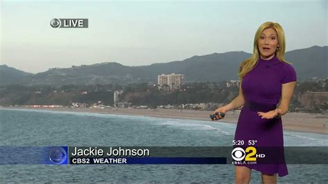 Jackie Johnson 2012 01 17 5PM CBS2 HD See Through Purple Dress YouTube