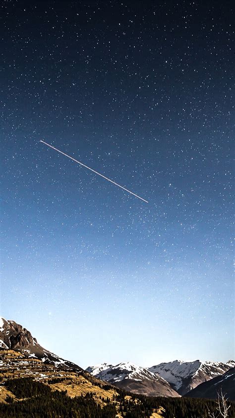 Iphone Wallpaper Ni43 Shooting Star Night Sky Starry