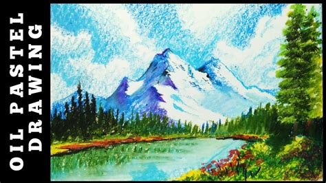 Landscape Drawing With Oil Pastels Beginners Oil Pastel Drawing