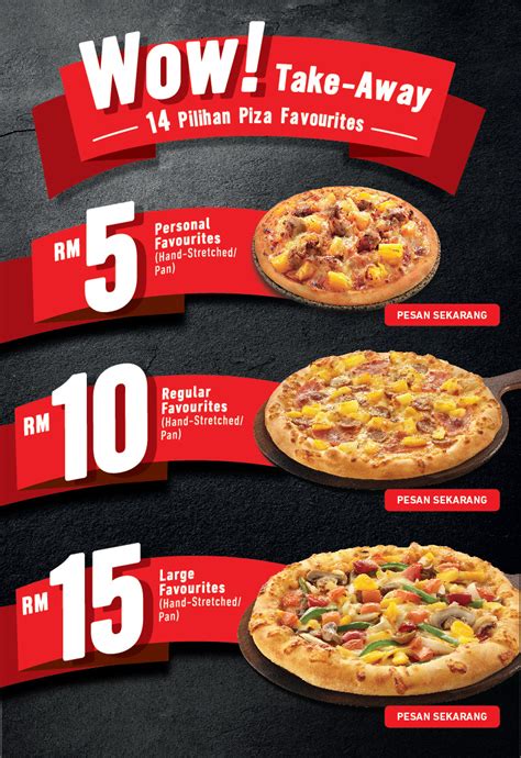 View the entire pizza hut menu, complete with prices, photos, & reviews of menu items like $5 add on, apple pies, and pizza mia™ pizza. Pizza Hut 大促销：每份披萨只需RM5 | LC 小傢伙綜合網