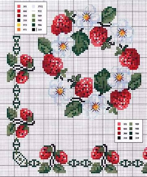 Punto Cruz Manteles Cross Stitch Fruit Cross Stitch Flowers