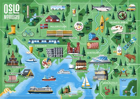 Adrian Bauer Illustration Map Of Oslo