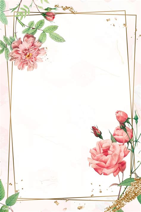 Download Premium Illustration Of Vintage Pink Rose Frame Mockup 2228912